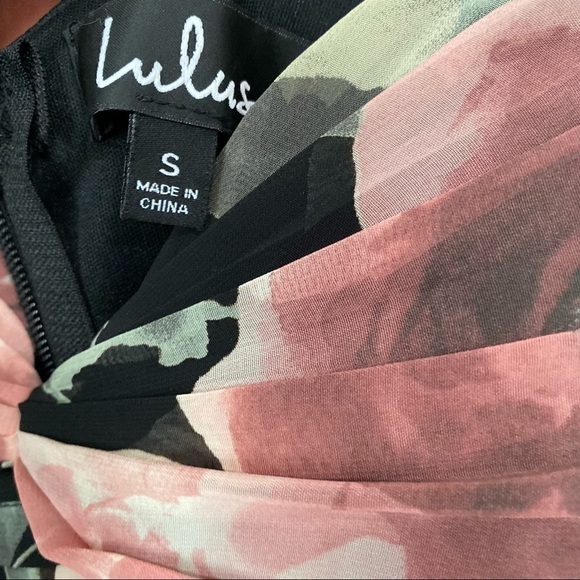 Lulus Give Me Amore Black and Pink Floral Print Maxi Dress, New With Tags - Picture 12 of 12